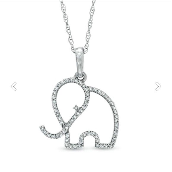Zales Diamond Elephant Necklace - Picture 4 of 6